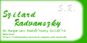 szilard radvanszky business card
